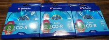 Lot Of 3 Verbatim COLOR CD-R 700 MB 80 Minute 52x, 3 Packs of 10, Brand New