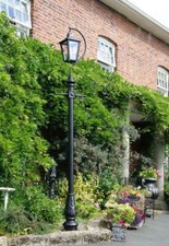 Black Lincoln Swan Neck Lamp Post & Lantern Set - 3.4 Metres