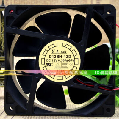 1PC D12BH-12 Cooling Fan Graphics card cooling fan DC12V 0.30A 2Pin New #T9