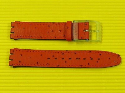 ORIGINAL Swatch Automatic - BRICK-ETT - Armband 17mm ROT / LEDER - ASAN400