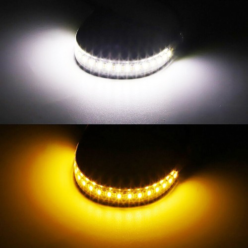 2PCS Motorcycle Turn Signal Light DRL Moto Flasher Ring Fork Strip Lamp Flashing - Picture 2 of 13