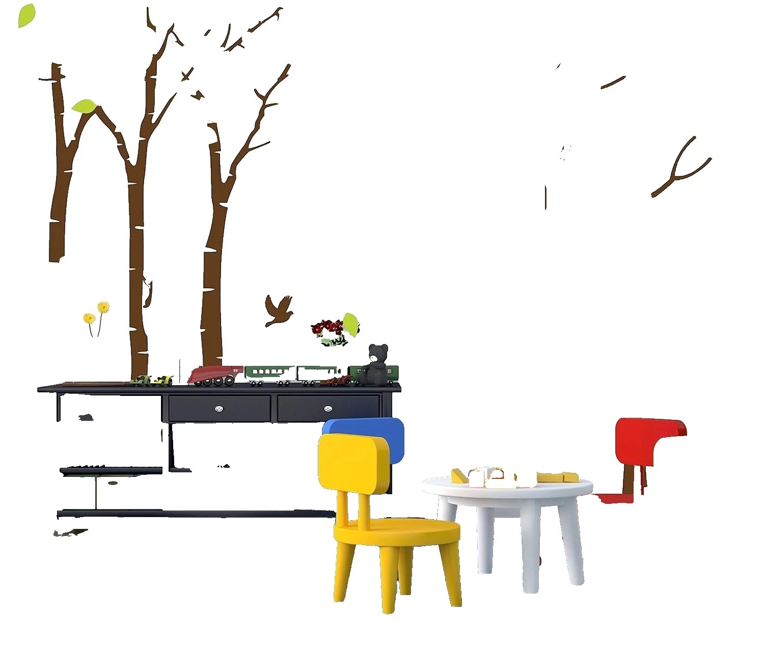 Calcomanías Decoración Marrón de la selva y vinilo arte