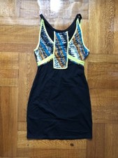 Urban Outfitters Women’s Bodycon Black&Neon Print Detail Dress Sparkle & Fade, M