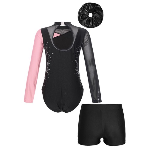 Kids Girls Clothes Training Tracksuit Performance Outfit 3pc Set Hair Band - Picture 27 of 66