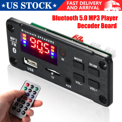 MP3 Player Bluetooth 5.0 Decoder Board 2x25W Amplifier 12V Car FM Speaker Module