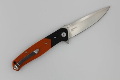 BTKG03C Bestech Knives Swordfish G-10 Orange Handle D2 Blade Linerlock Clip