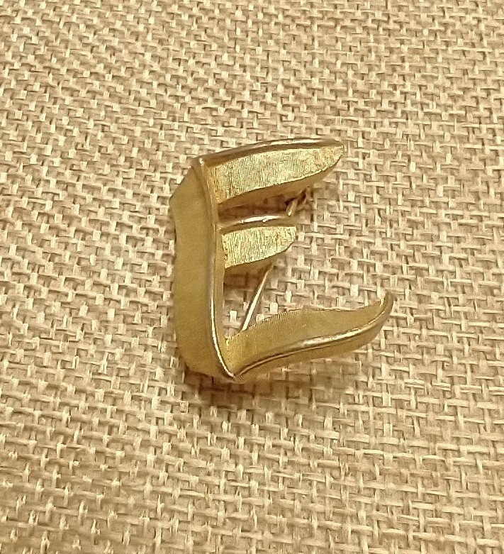 Trifari Initial "E" Brooch (BRCH183) - image 1