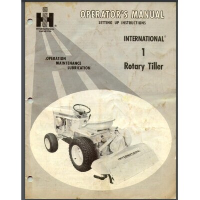 International Cub Cadet 149 1 Tiller Set up , Operators Manual 20