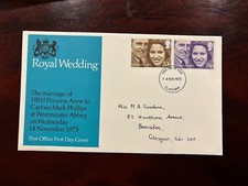 United Kingdom 1973 - Royal Wedding FDC stamps Glasgow