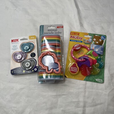 Infantino Animal Parade Link Rings 3 pack NUK Pacifier  Nuby USA Ice Teether NEW