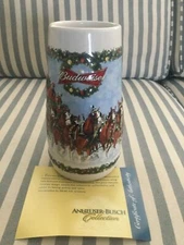 Budweiser Holiday Stein 2009 Clydesdales Anheuser-Busch Beer Stein, New In Box