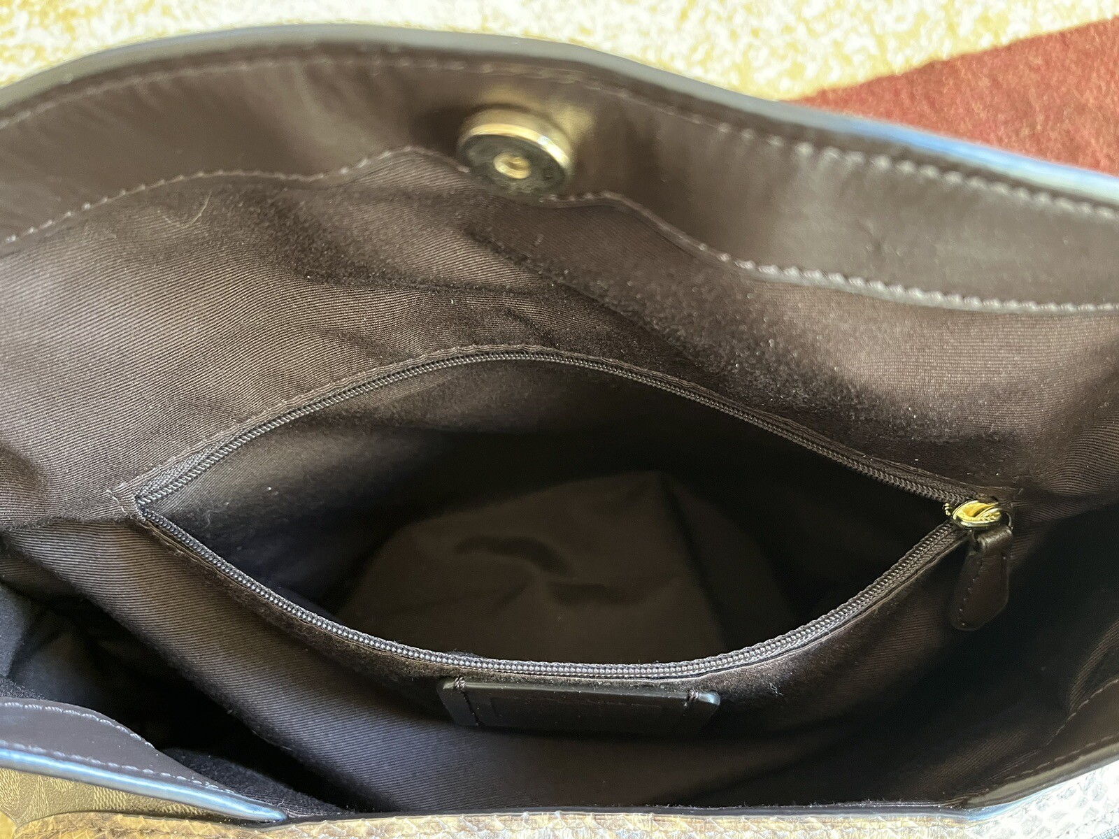 Coach Hallie Shoulder Bag Purse Signature Logo Coated Canvas Chalk