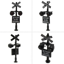2pcs N Gauge 1:150 Model Railroad Crossing Signals Two-heads Red LEDs