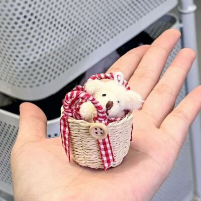 1/6 Scale Accessories Dollhouse Miniatures Beer Weaving Rattan Basket Handmade