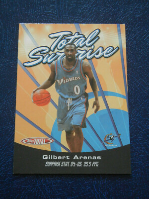 2005-06 Topps Total Surprise #TS2 Gilbert Arenas Insert Card Wizards Agent Zero