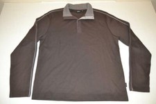 HUGO BOSS BROWN HALF BUTTON PULLOVER SWEAT SHIRT MENS SIZE LARGE L