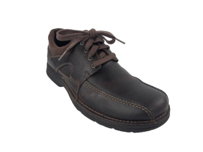 Clarks 26066250 Men\'s Brown Leather Lace Up Apron Toe Casual Shoes Size 11.5 Unbriley Lace Mahogany | Quarks Shoes main image 3