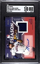 2023 Topps Series 1 Postseason Performance Relic Auto /25 Jose Altuve SGC 8