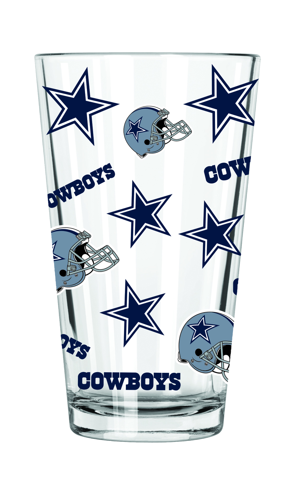 Пинтовый стакан Dallas Cowboys All Over Print объемом 16 унций окончательные продажи 2490₽