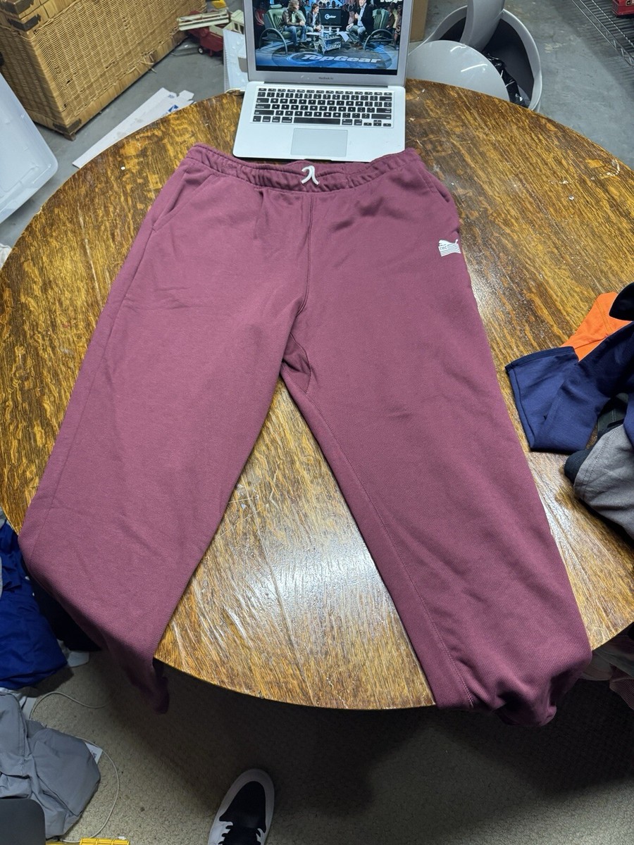Puma TMC Hustle T7 Track Pants Burgundy Joggers Size XL 534809 Nipsey Hustle