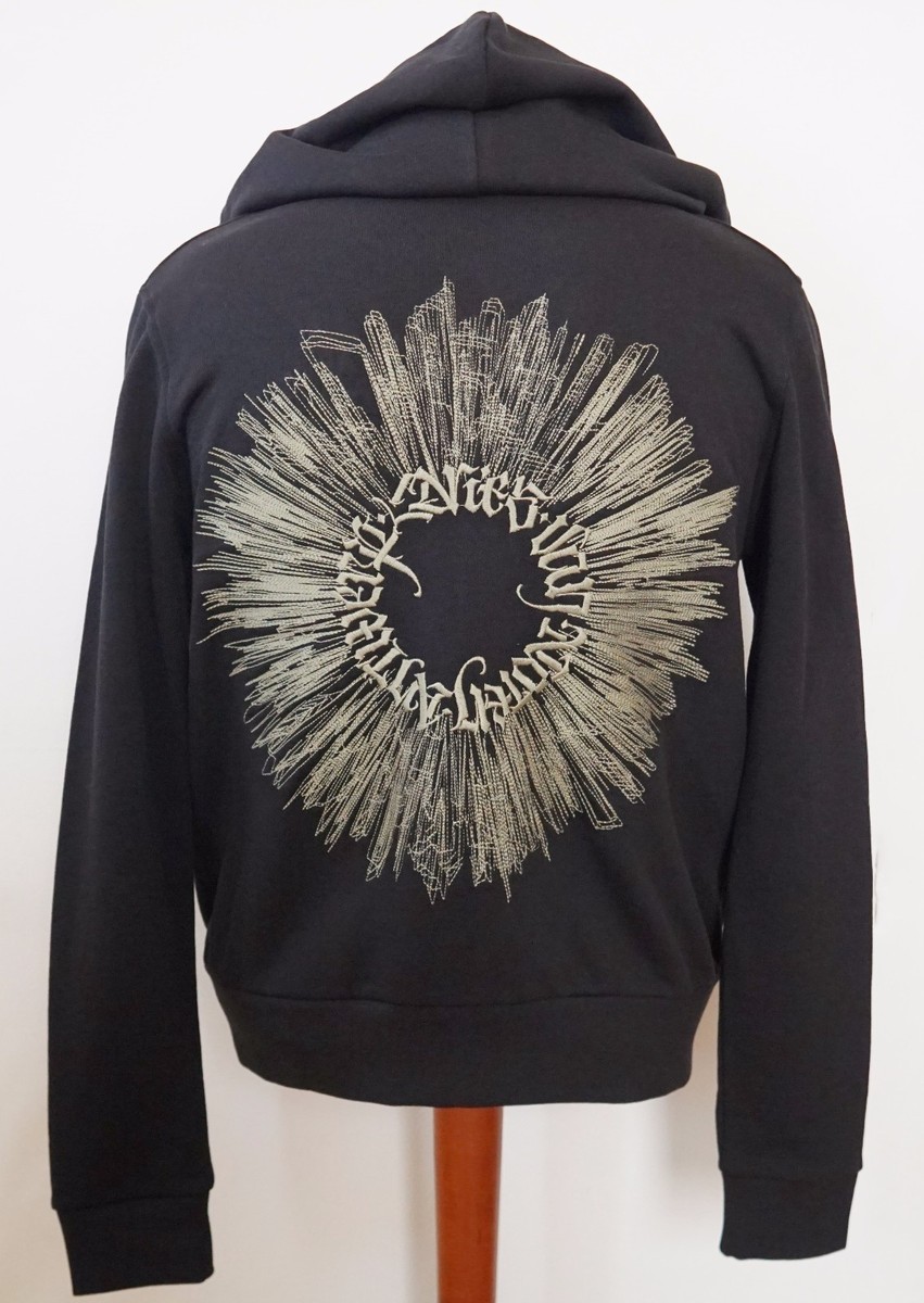 New Authentic DRIES VAN NOTEN Black Embroidered Cotton HOODIE New Authentic DRIES VAN NOTEN Black Embroidered Cotton HOODIE