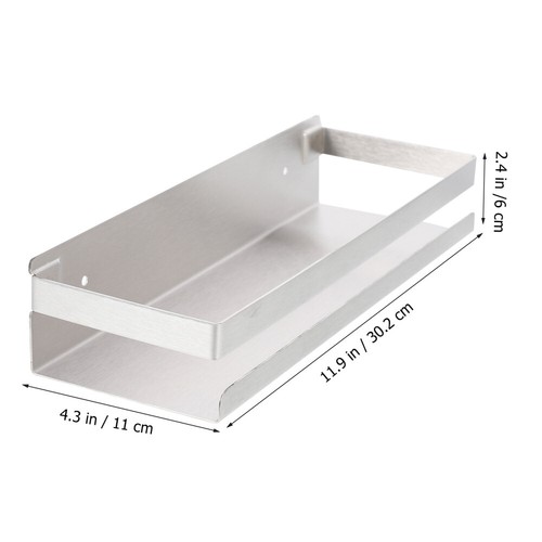 Kitchen Spice Rack Bathroom Organizer Wall-mounted Storage Shelf - Picture 2 of 12