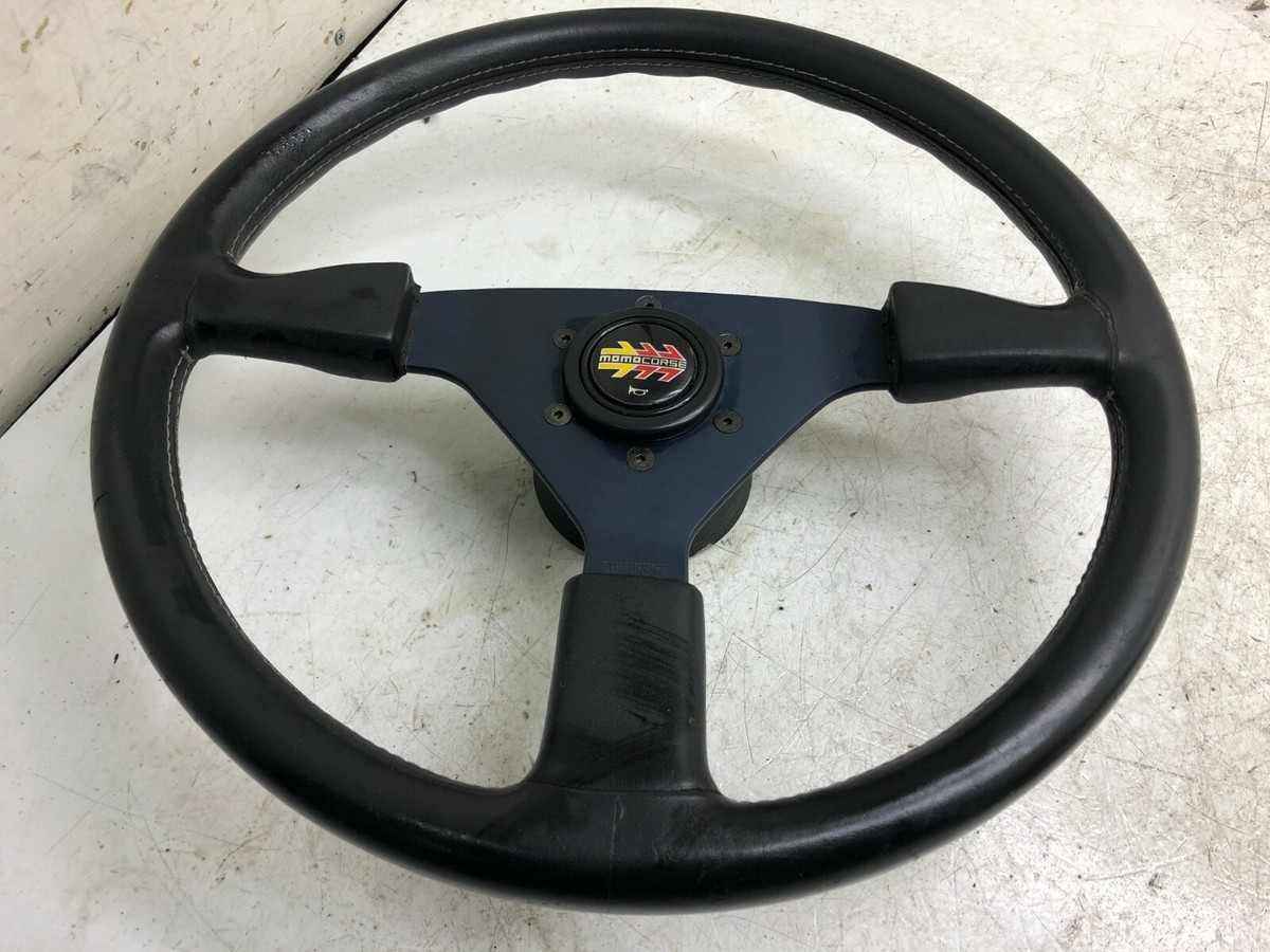 JDM MOMO 3SPOKE LEATHER STEERING WHEEL OEM #29 | eBay