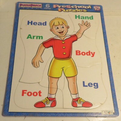 Vintage Puzzle Patch Picture Puzzles Preschool Toddler Kids BODY Frame Tray GUC