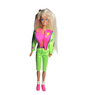 80ｓヴィンテージ　バギーフィット　ダンサーBBOYBガールBOGEL USA Vintage 1994 Mattel Barbie Biking Fun Doll Neon Bike Shorts
