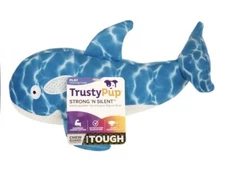 Dog Toy LARGE Whale Strong N Silent Squeaker Quiet Tough Durable Trustypup NEW