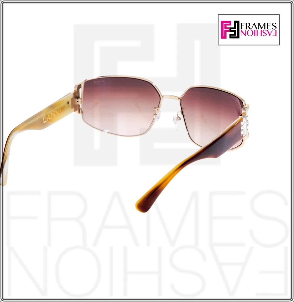 Gafas de sol LANVIN LN020S de metal dorado rosa marrón cuerno de tortuga envoltura cristal 020 Foto 4 de 4
