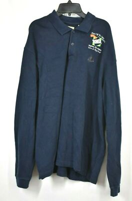 #ad #ad Izod Mens Navy Blue Sams Club 2002 Long Sleeve Shirt Straight Hem Size Large $1.64