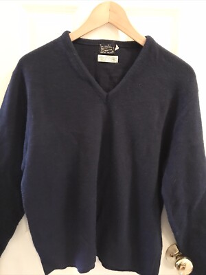 Vtg 50 s Inter Vale Mens Sz.M Virgin Orlon Acrylic V Neck Pullover Sweater