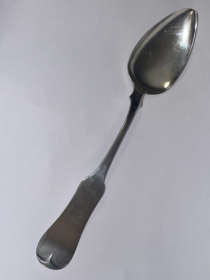 Cuchara de mesa de plata moneda de 1800 Richard Clayton Cincinnati Ohio OH cuchara 8" MG Foto 4 de 4