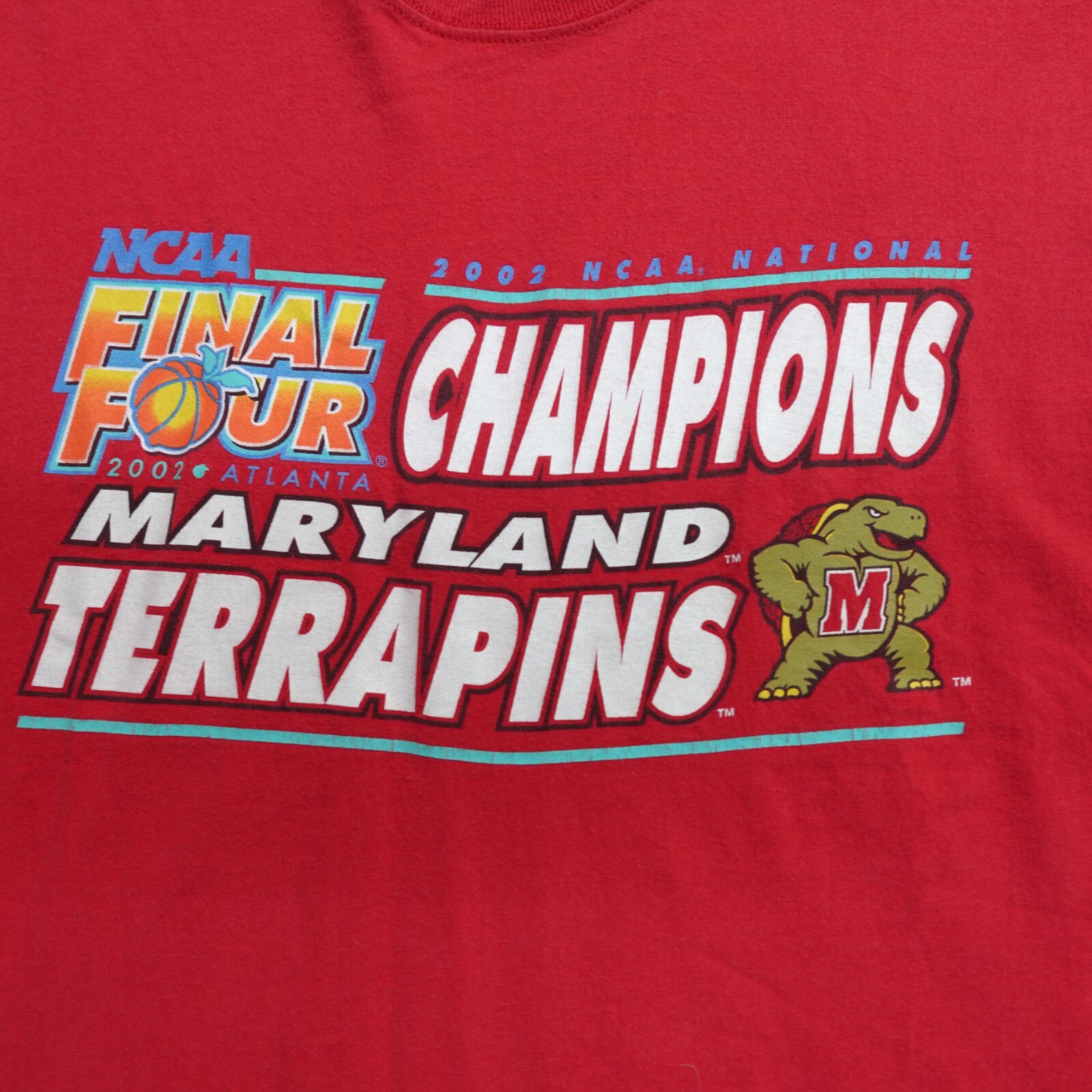 Vintage Maryland Terps Shirt 2XL Red NCAA 2002 Atlantan Final Four