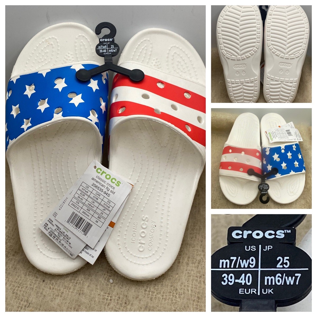 Crocs Size 7 CLASSIC AMERICAN FLAG SLIDE New Shoes 0228401005974-602.jpg?ts=  main image 4