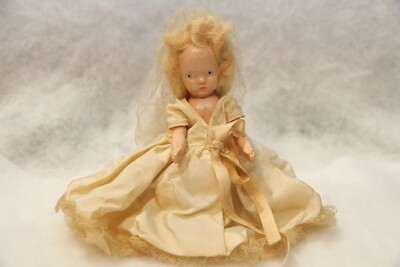Vintage 1950s VIRGA Blonde Hair Bride 6'' Doll