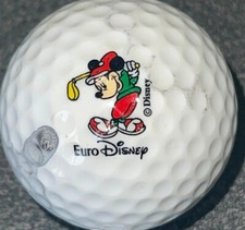 Euro Disney Mickey Mouse Golfer Logo Golf Ball G-18-1 Acushnet Collectible Ball