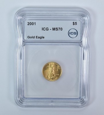 2001 $5 American Gold Eagle 1/10 Oz Gold MS70 ICG | eBay