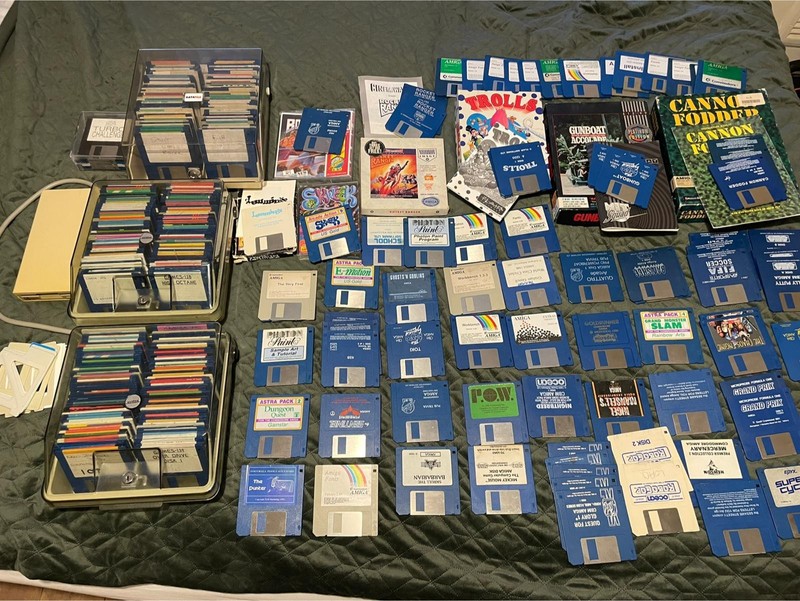 Amiga Bundle Loft Find 40 Games Boxed And Not 310 Discs Hardware External Drive