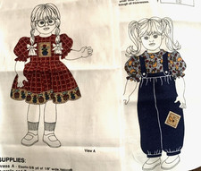 Simplicity Country Girl 2 Outfits for 18" Doll 1997 Cut  Sew Fabric Panel