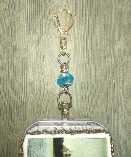 Steampunk Purse / Belt Charm / Small Custom Metal Tin / London card . #0005 - Picture 3 of 8