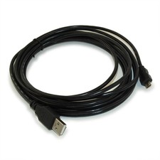 15ft USB 2.0 Certified Type A Male to Micro-B 5-Pin Cable Nickel Plated