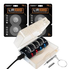 Rechargeable Lir 2032h Batteries with 4 Bay Charger Kit,Coin Button Cell...