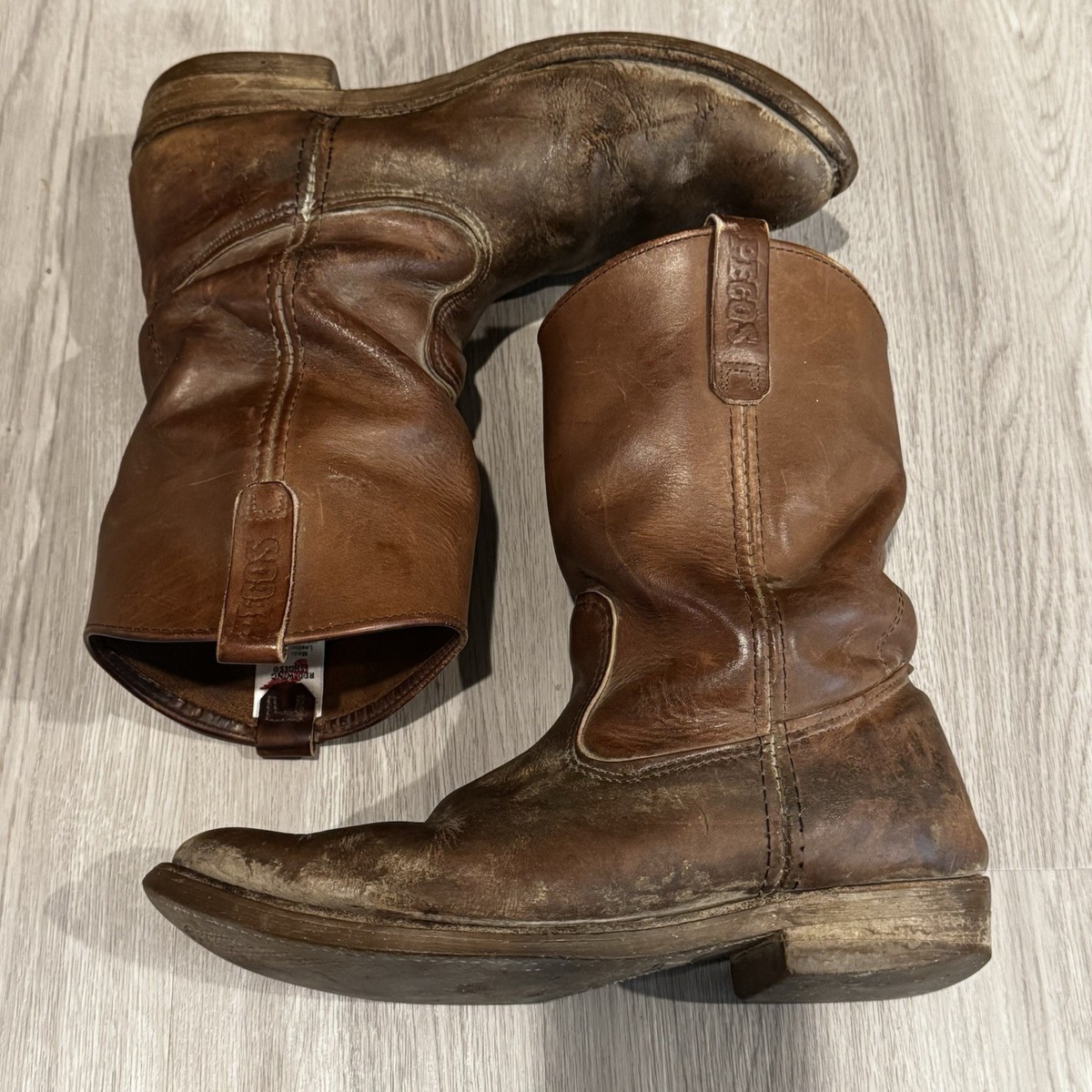 Vintage Red Wing Pecos Boots 1155 Mens Brown Leather Distressed 13