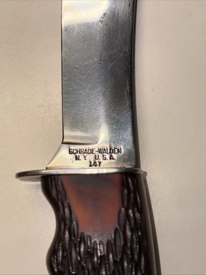 CUCHILLO DE CAZA SCHRADE WALDEN N.Y 147, EE. UU. DE COLECCIÓN, EXCELENTE ESTADO. Foto 3 de 4