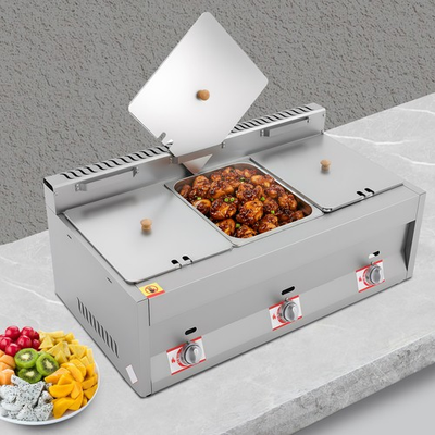#ad 3 Pan Propane Gas Food Warmer Restaurant Tabletop Desktop Countertop Steam Table $191.84