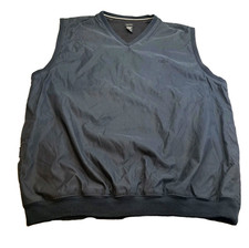 Vtg IZOD Golf Vest Mens XL Mesh Lined Navy Blue Emvroidered Pockets Preppy