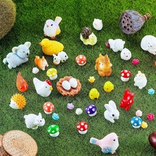 100 Pcs Luminous Mini Animals Figurines Mini Resin Duck Glow in the Dark Tiny An