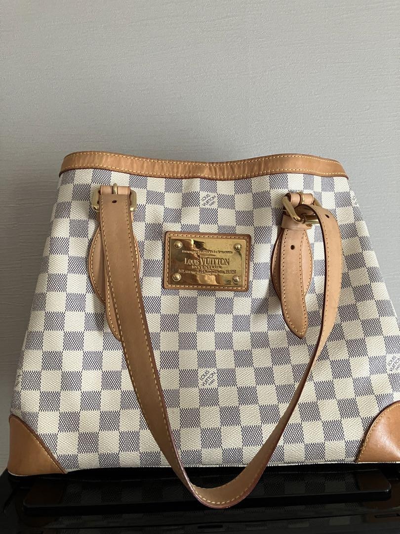 Louis Vuitton Hampstead PM Damier Azur Tote Bag with Hook Closure N51207